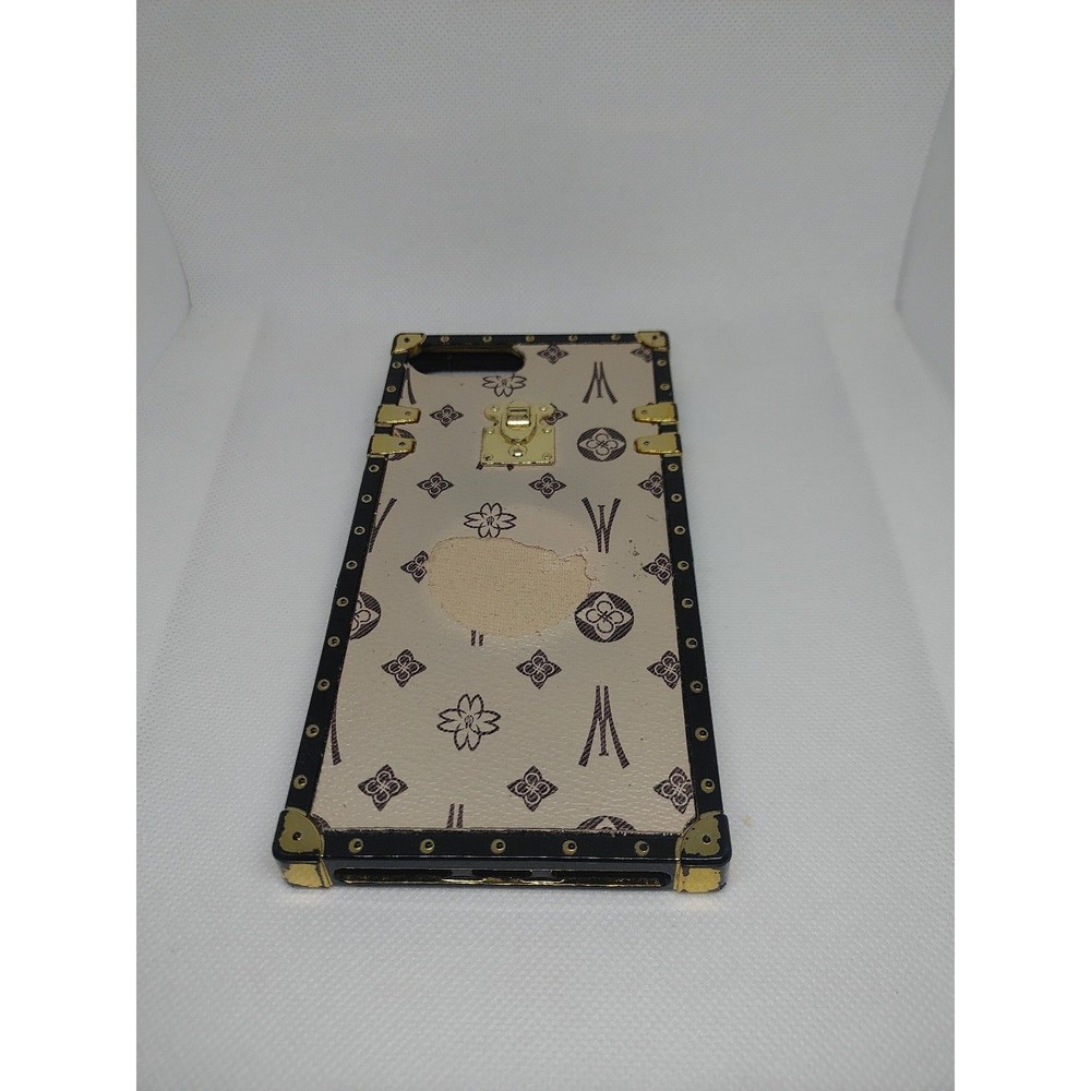 For iPhone Case Luxury Fashion Pattern Leather Soft TPU Square Eye Trunk Cover